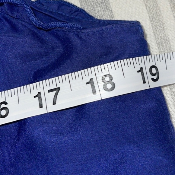 Loft Petites Blue Silk/Cotton Double layered Sleeveless Ruffle Blouse Sz… - Picture 10 of 14